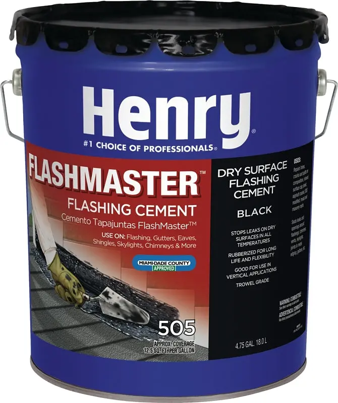 Henry He505571 5-Gallon Black Flashing Sealant – Flexible Roof & Joint Adhesive 1