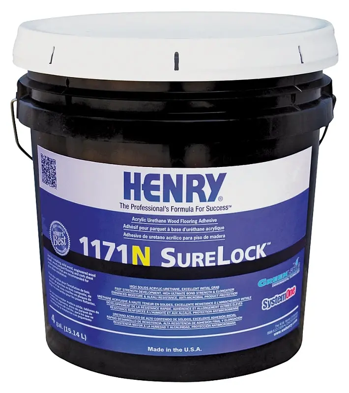 Henry Surelock 12235 Flooring Adhesive – Yellowish-Beige, Low-Voc, 1-Gallon Tub For Hard Surface Installation 1