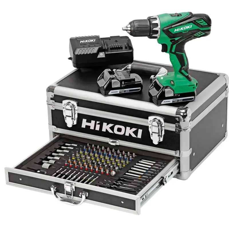 Hikoki 18V Dual-Battery (2×2.5Ah) Drill-Driver Kit With 100 Accessories & Aluminum Case Kc18Djlfz – Clearance 1