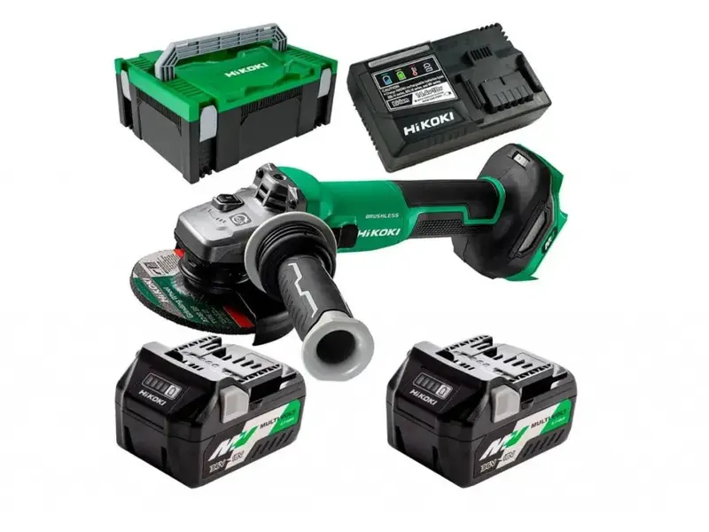 Hikoki 36V Dual-Battery (2×2.5Ah) 125Mm Angle Grinder With Hit-System G3613Dvewqz Case – Clearance Model 1