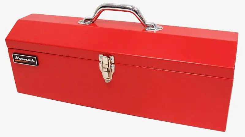 Homak Rd00119200 Steel Tool Box – 741-Cubic-Inch Capacity, Red Powder-Coated Finish, 6" × 19" × 6.5" Dimensions 1