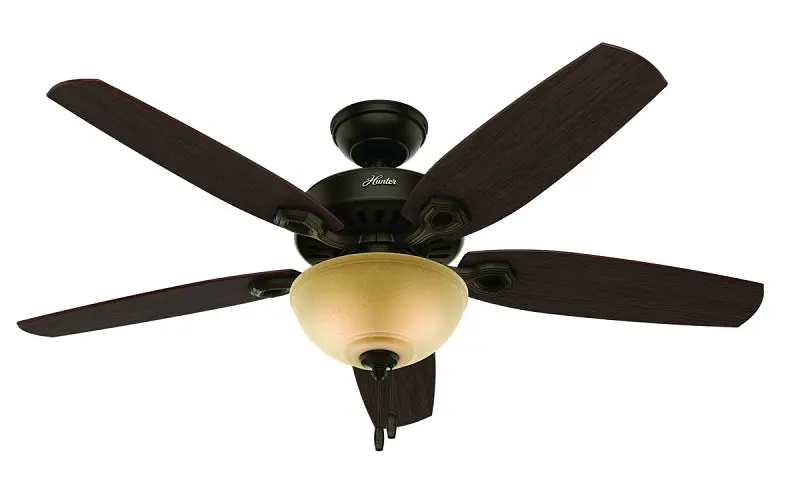 Hunter 53091 52" Ceiling Fan – 5-Blade, Brazilian Cherry/Oak Finish, 3-Speed, 5110 Cfm Airflow 1