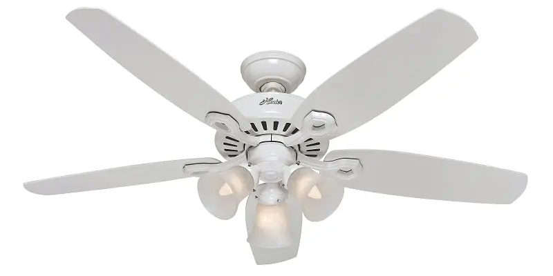 Hunter 53236 Indoor Ceiling Fan – 52" Snow White Blades, 3-Speed Motor, Integrated Light Kit 1