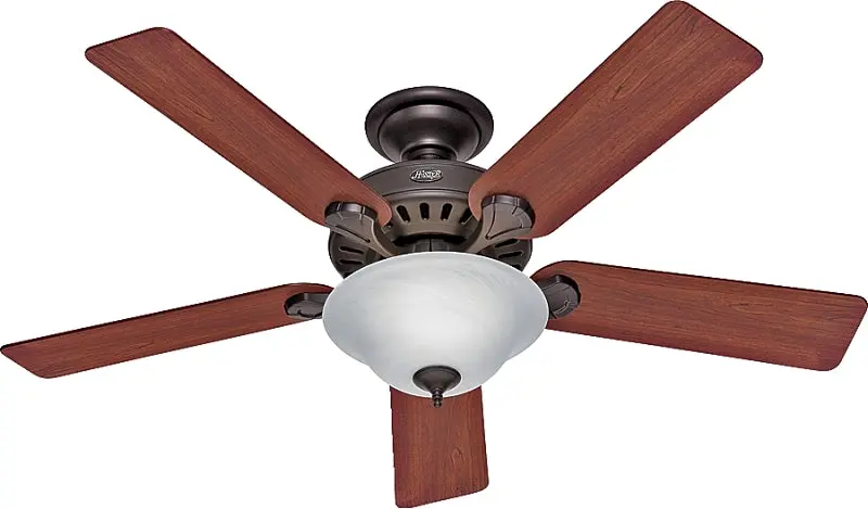 Hunter 53250 Ceiling Fan – 52" 5-Blade Cherry/Oak Fiberglass Model With Integrated Lighting & 3-Speed Control 1