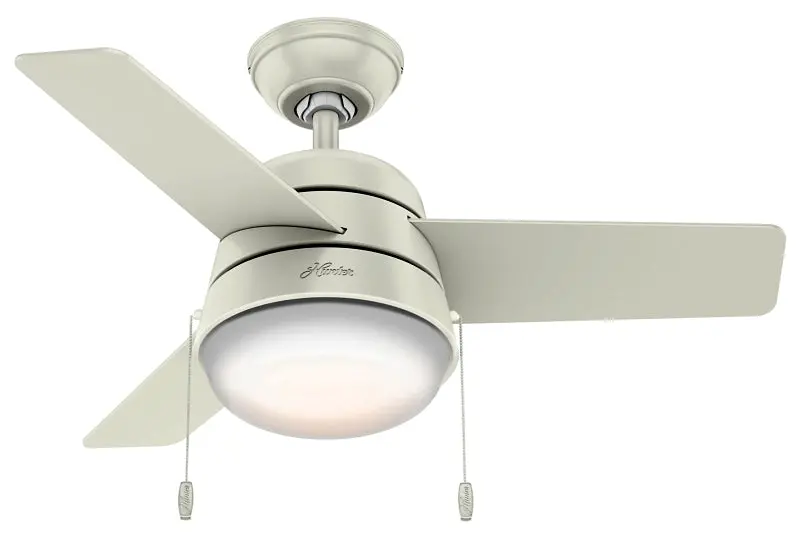 Hunter Aker 36-Inch Ceiling Fan – 3-Blade Design With Fresh White Housing And Natural Wood Blades 1
