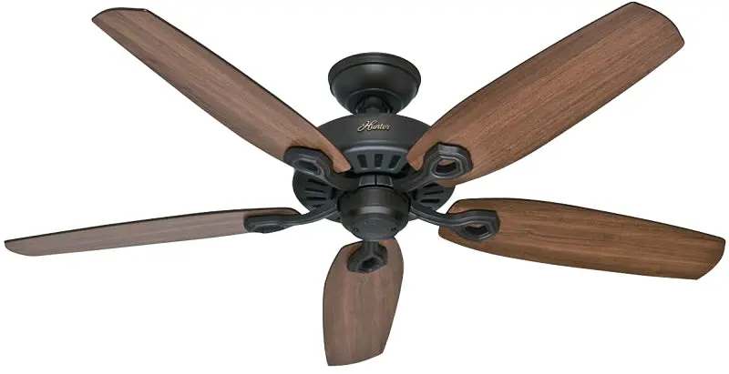 Hunter Builder Elite 53242 Ceiling Fan – 5-Blade, 5049 Cfm, Brazilian Cherry & Harvest Mahogany Finish 1