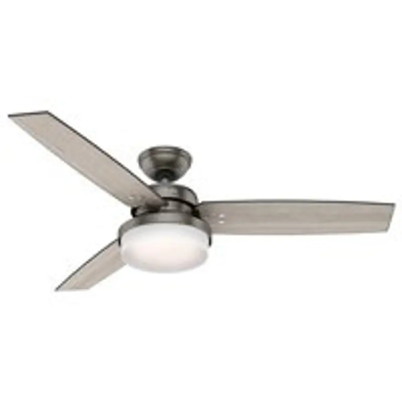 Hunter Sentinel 52" Ceiling Fan – 3-Blade Gray Walnut Design With Light Gray Oak Blades & 3-Speed Control 1