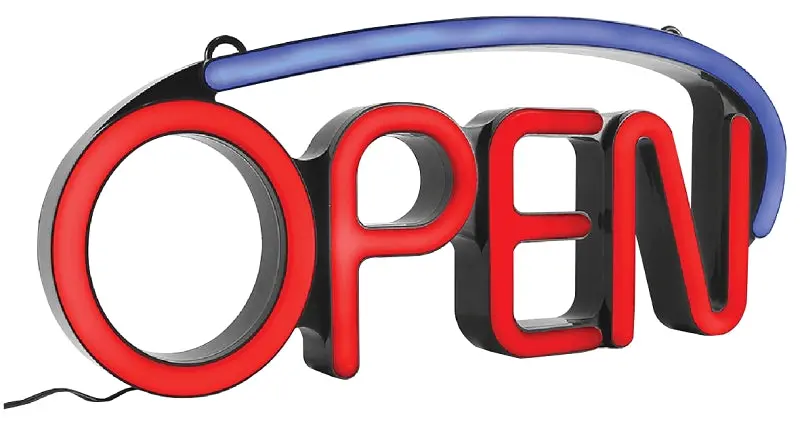 Hy-Ko Led-Op1 Open Sign – 23.625" H × 14.75" W, Durable Plastic Housing 1