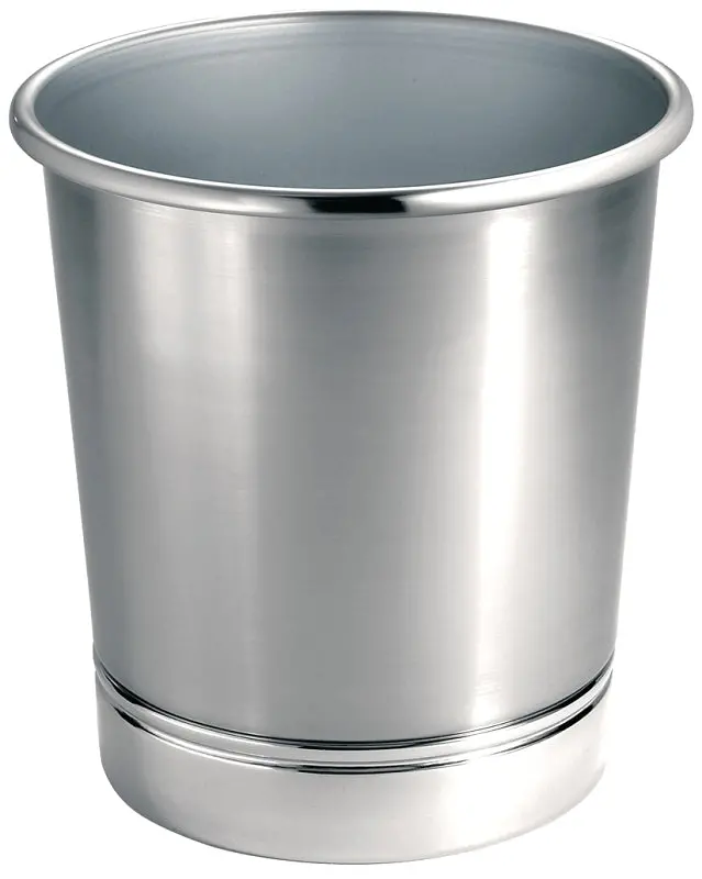 Idesign York 76550 Slim Waste Can – Brushed Steel, 10.25-Inch Height 1