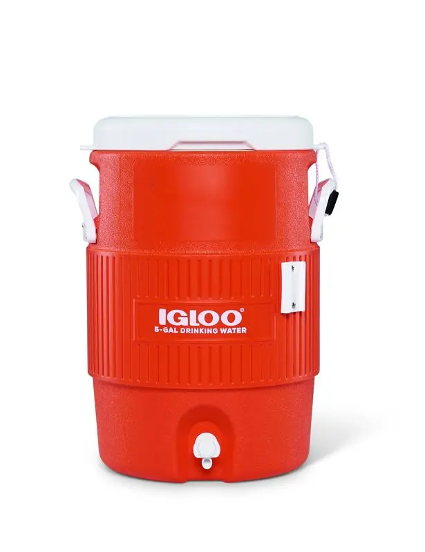 Igloo 5-Gallon Reinforced Water Jug – Orange And White Design With Durable Handle 1
