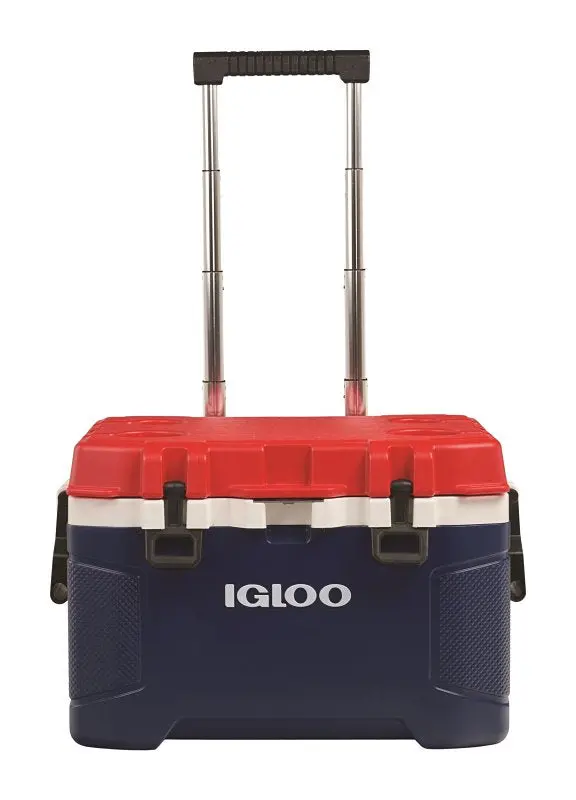 Igloo Trailmate 52-Quart Roller Cooler – Americana Series, All-Terrain Wheels 1
