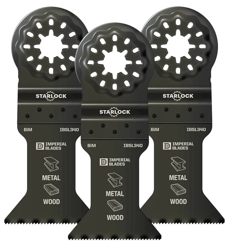 Imperial Blades Starlock Ibsl340-3 Oscillating Tool Blade – 3-Pack, 18 Tpi Bi-Metal Standard-Cut Blade 1