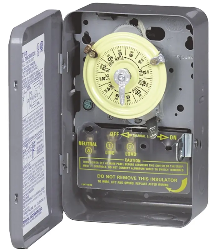 Intermatic T103 Mechanical Timer Switch – 24-Hour Programmable 40-Amp Gray Timer With 12 Daily Cycles 1
