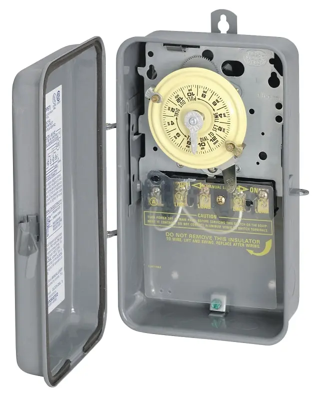 Intermatic T104R 24-Hour Mechanical Timer Switch – 40 Amp, 208/277V, 12 On/Off Settings Per Day 1