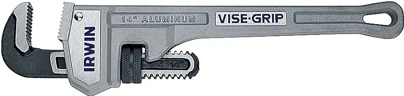 Irwin 2074114 Aluminum Pipe Wrench – 2" Jaw Capacity, 14" I-Beam Handle 1