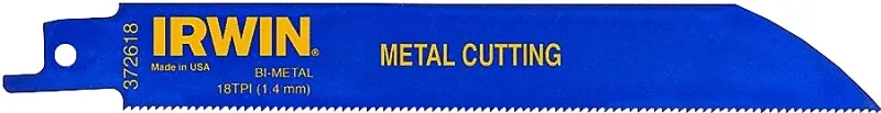 Irwin 372618B 6-Inch Reciprocating Saw Blade For Sheet Metal And Stainless Steel, 3/4-Inch Wide 1