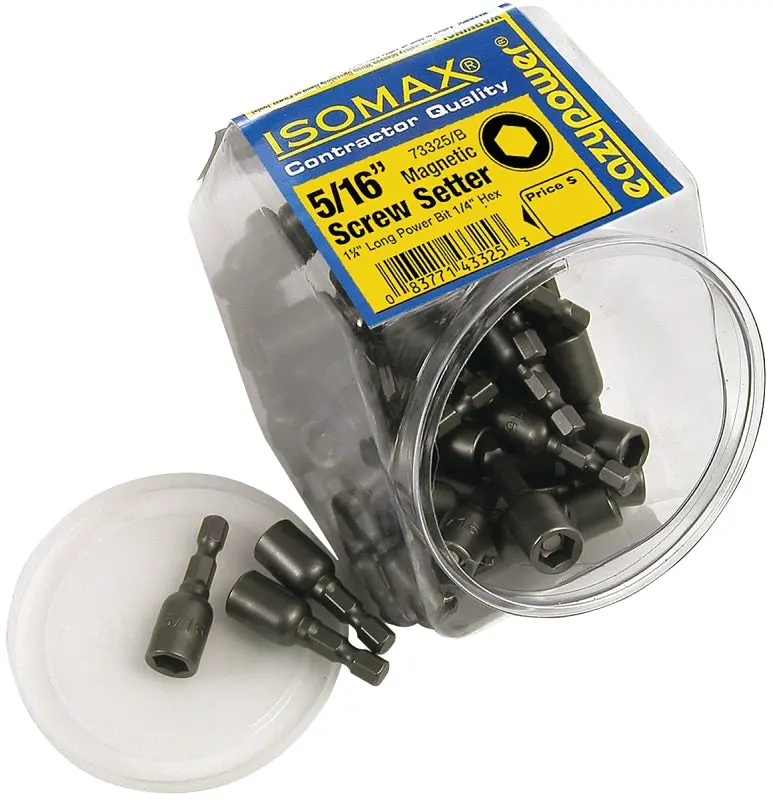 Isomax 00325 Hex-Shank Nut Setter – 5/16-Inch Drive, 1-5/8-Inch Overall Length, 1/4-Inch Shank 1