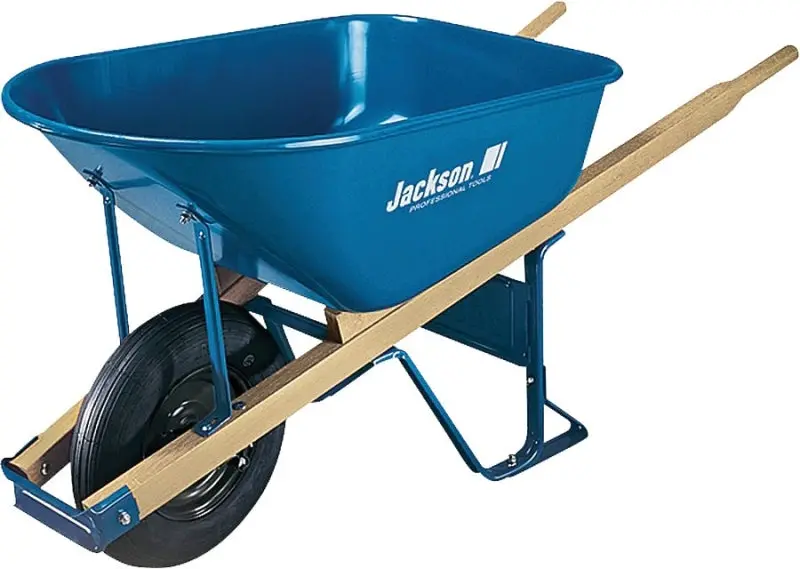 Jackson M6T22 Contractor Wheelbarrow – 6-Cubic-Foot Capacity, Single-Pneumatic-Wheel Steel Design 1
