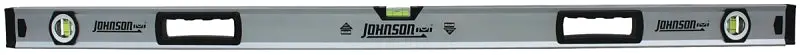 Johnson 1741-4800 Aluminum Box Level – 48" Length, 3-Vial Precision Layout Tool, Non-Magnetic Construction 1