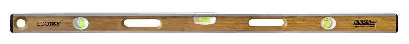Johnson Eco-Tech 1611-4800 Aluminum-Bamboo Hybrid Level – Precision Vial, Ergonomic Brown Design 1