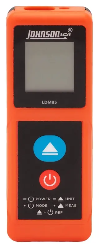 Johnson Tools Ldm85 Laser Distance Meter – Up To 85 Ft Range, Area/Volume/Length Modes, Backlit Display 1