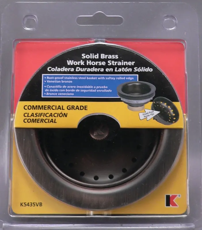 Keeney K5435Vb Venetian Bronze Basket Strainer – Fixed Post Design For 3-1/2" Sink Openings, Solid Brass Construction 1