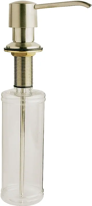 Keeney K612Dsbn Soap & Lotion Dispenser – Clear Reservoir, Brushed Nickel Trim, Plastic/Stainless Steel Build 1