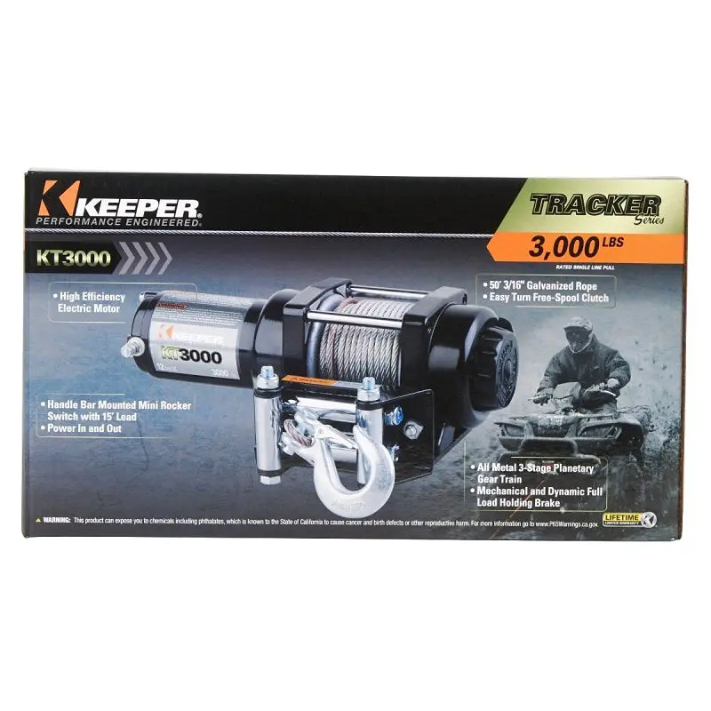 Keeper Kt3000 12V Electric Winch With 3000-Pound Pull Capacity 1