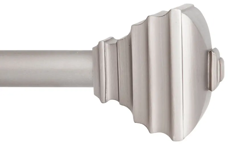 Kenney Adjustable Pewter Curtain Rod – 3/4" Diameter, Extends 66"–120" 1