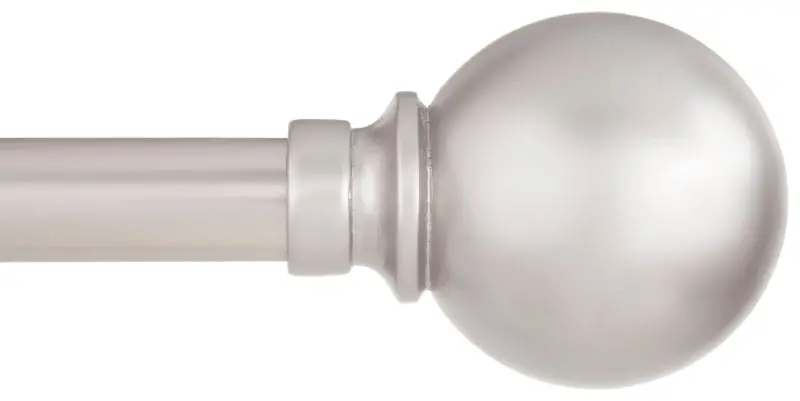 Kenney Brushed Nickel Adjustable Curtain Rod – 3/4-Inch Diameter, 66–120-Inch Extendable 1