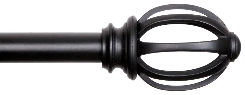 Kenney Fast Fit Adjustable Black Curtain Rod – 5/8" Diameter, Extends 66–120 Inches 1