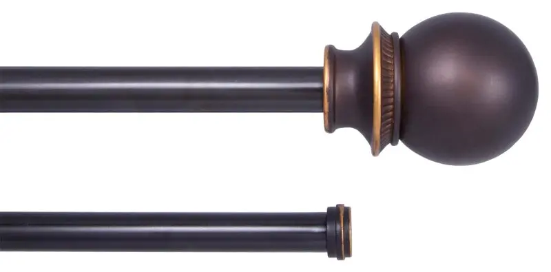 Kenney Fast Fit Adjustable Curtain Rod – 5/8-Inch Diameter, 66–120-Inch Extendable, Oil-Rubbed Bronze Steel 1