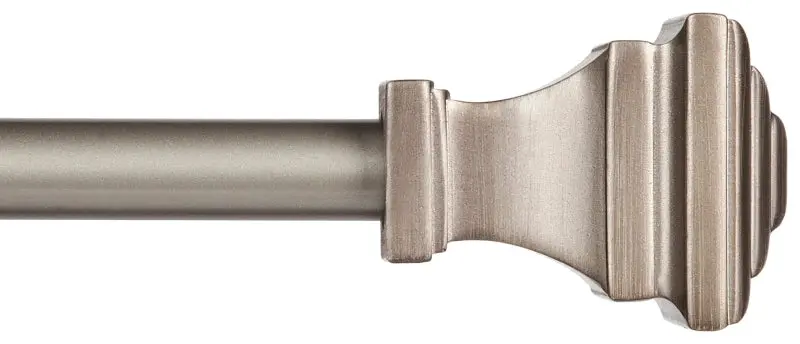 Kenney Fast Fit Kn75245 Adjustable Curtain Rod – 5/8-Inch Diameter, 66–120 Inch Extendable, Pewter-Finish Steel 1