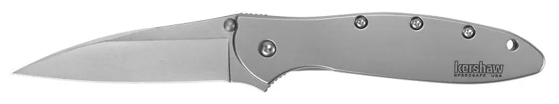 Kershaw 1660 Leek Folding Knife – 3" Stainless Steel Drop-Point Blade, Bead-Blasted Finish, 7" Overall Length 1