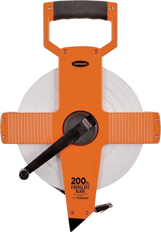 Keson Otr18200 200-Foot Fiberglass Tape Measure – Pumpkin-Colored Abs Case 1