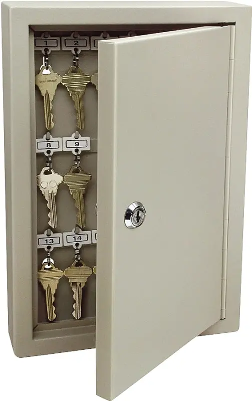 Kidde 001801 Wall-Mounted Key Cabinet – Compact Clay-Finished Steel Organizer, 8.1×12.0×3.2 Inches 1