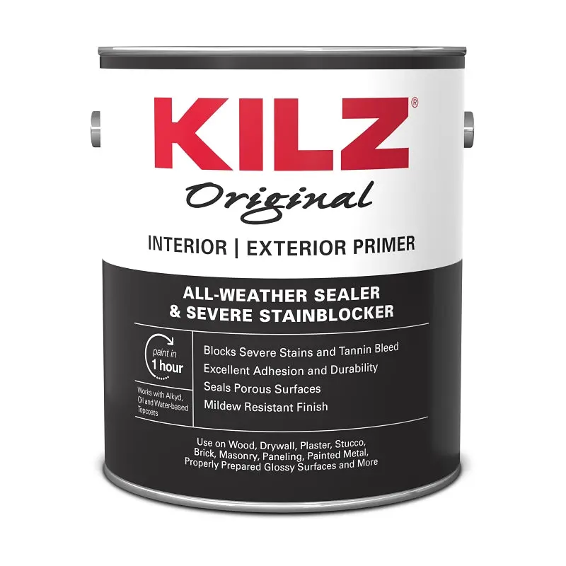 Kilz Original Interior/Exterior Primer – 1-Gallon White, Covers 300–400 Sq Ft Per Gallon 1
