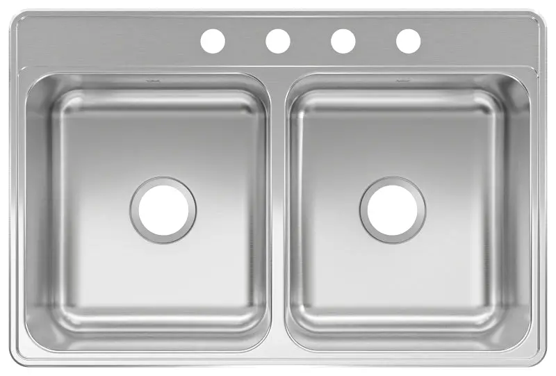 Kindred Cdla3322-7-4N Stainless Steel Kitchen Sink – 15 In Wide Bowl, 7 In Depth, 17 In Height, 4-Hole Faucet Mount, 33 In Overall Width 1