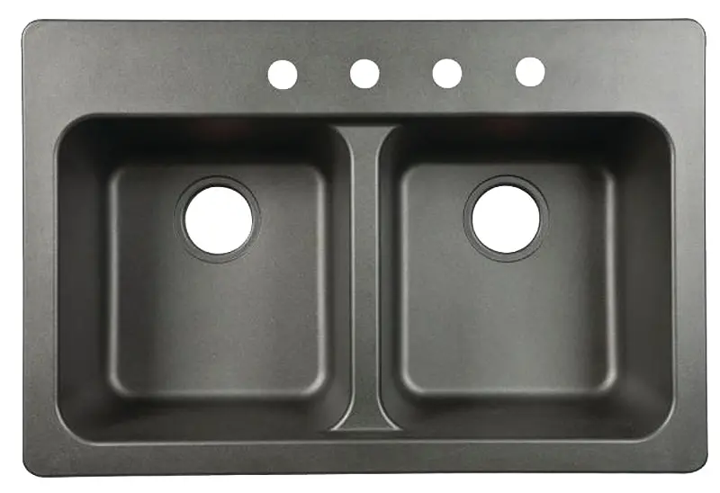 Kindred Ftb904Bx Tectonite Kitchen Sink – 33-Inch Overall Width, 4-Hole Deck Mount, Matte Black Finish 1