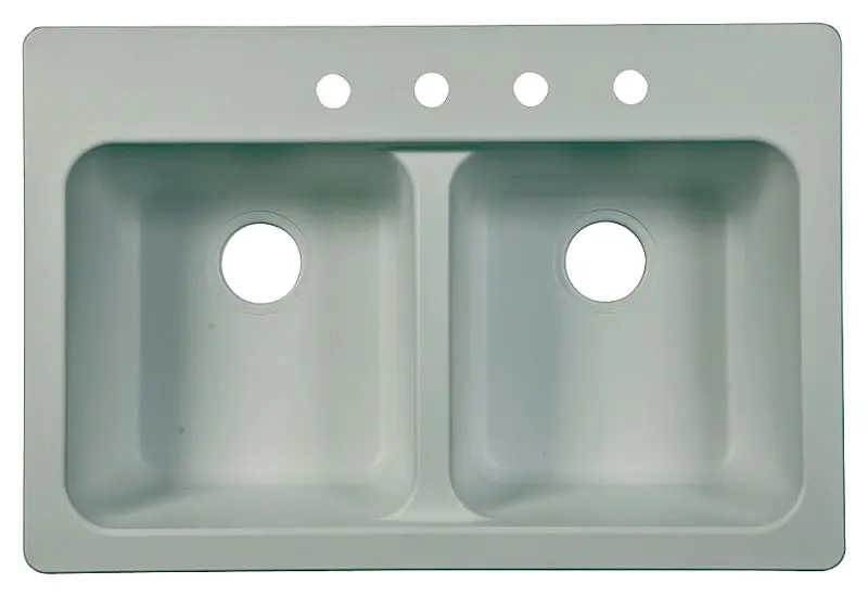 Kindred Ftw904Bx White Tectonite Kitchen Sink – 33" Overall Width, 4-Hole Faucet Mount, 9" Depth 1