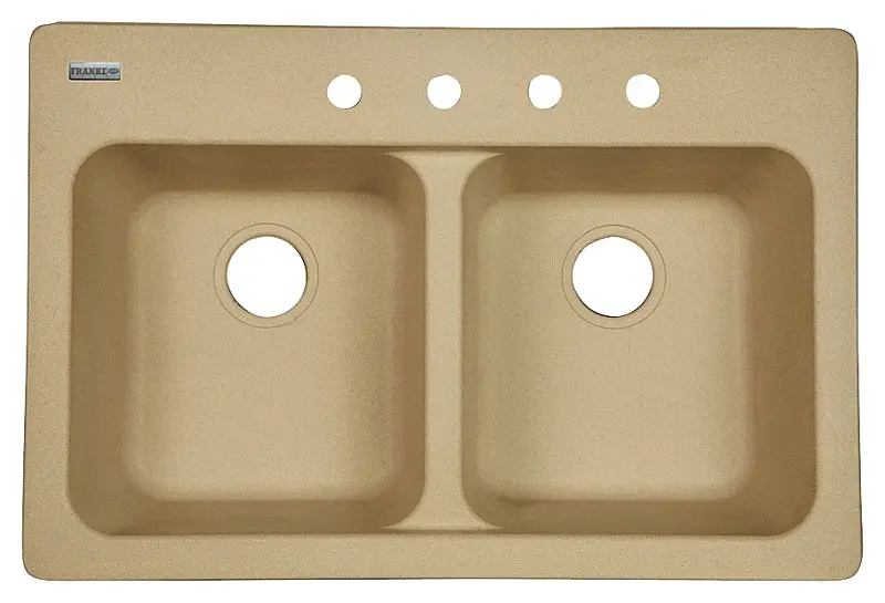Kindred Tectonite Kitchen Sink – Sand Finish, 33" Overall Width, 4-Hole Faucet Deck, Fts904Bx 1