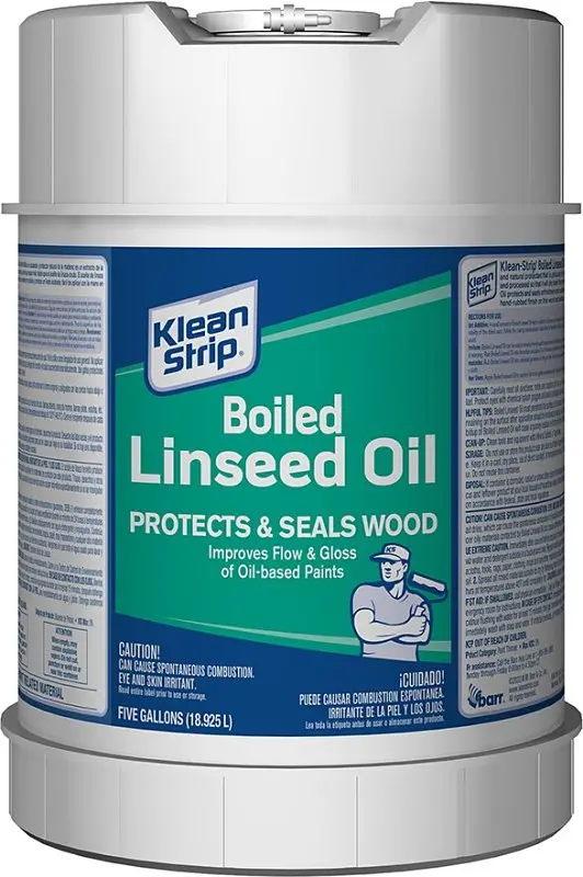 Klean Strip Pure Linseed Oil – Clear Amber Finish, 5-Gallon Metal Can For Wood Conditioning & Protection 1