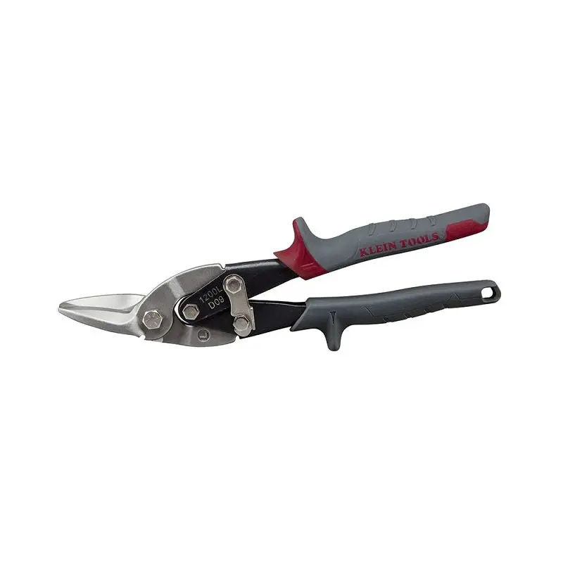 Klein Tools 1200L Aviation Snips – Left-Cut Straight-Blade Model, 10" Overall Length 1