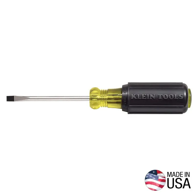 Klein Tools 601-3 Cabinet Screwdriver — 3/16" Drive, 6-3/4" Overall, 3" Shank, Rubber Cushion-Grip Handle 1