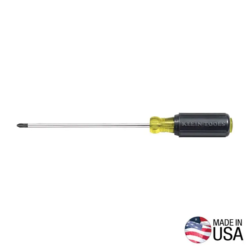 Klein Tools 603-6 Phillips Screwdriver – #3 Tip, 11" Overall, 6" Shank, Acetate Cushion-Grip Handle 1