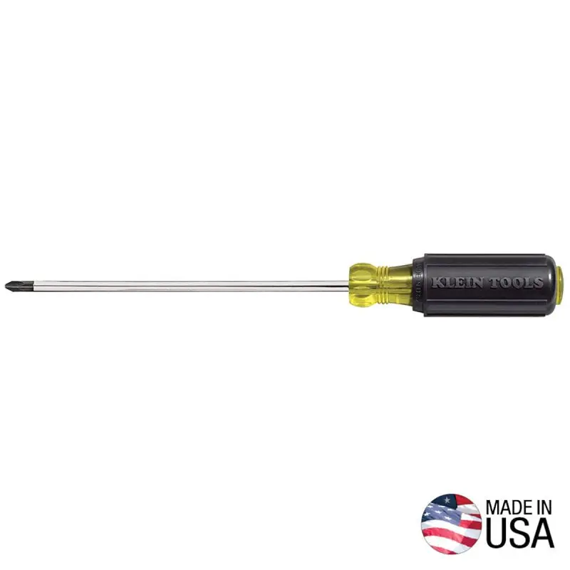 Klein Tools 603-7 Phillips Screwdriver – #2 Tip, 11-5/16" Overall, 7" Shank, Soft-Grip Rubber Handle 1