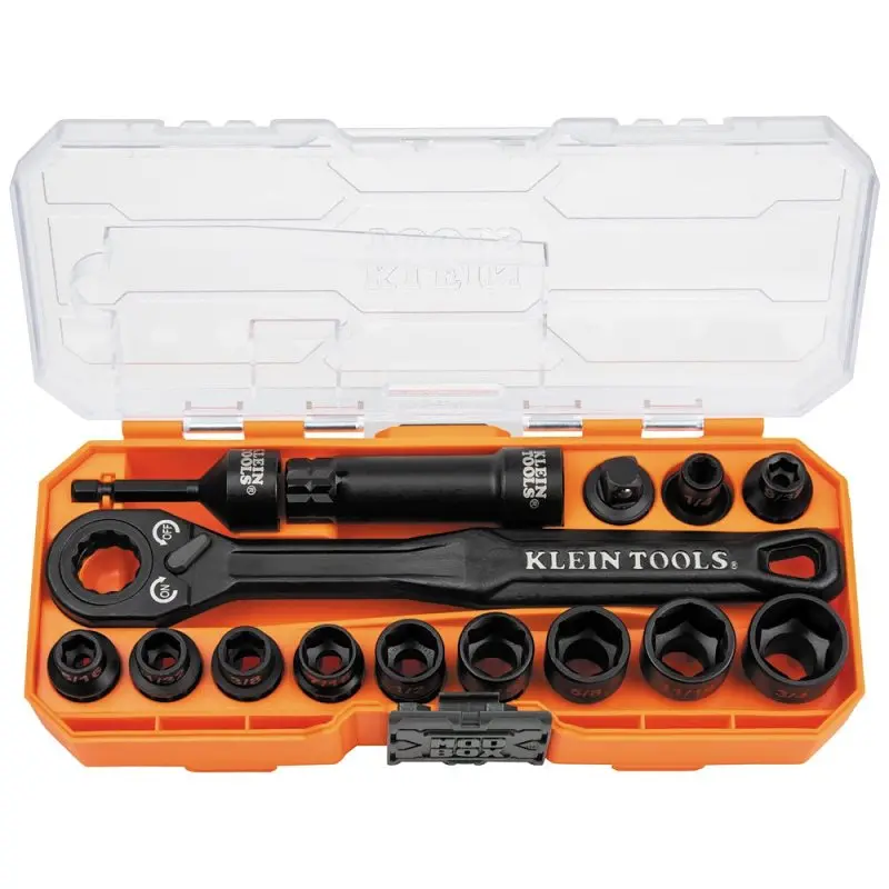 Klein Tools Knect 65400 Pass-Through Socket Set – Chrome-Molybdenum & Chrome-Vanadium Alloy, Optimized For Tight Spaces 1