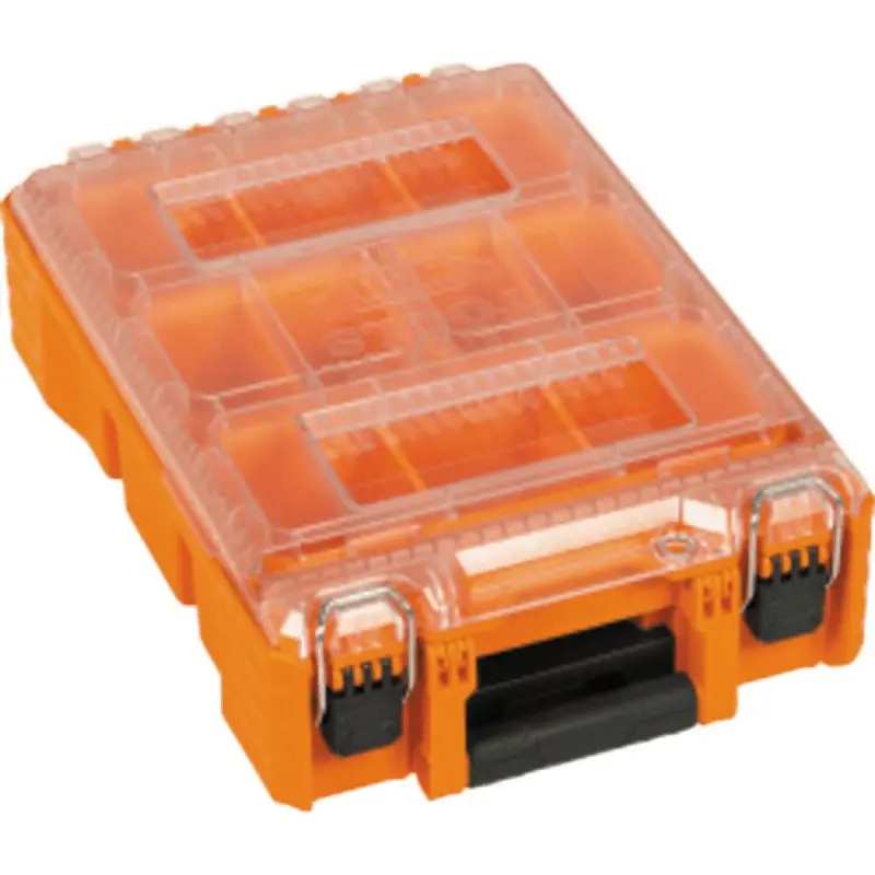 Klein Tools Modbox 54808Mb Half-Width Tall Component Organizer – 20 Lb Load, 4-Compartment Layout, Vibrant Orange Polymer 1