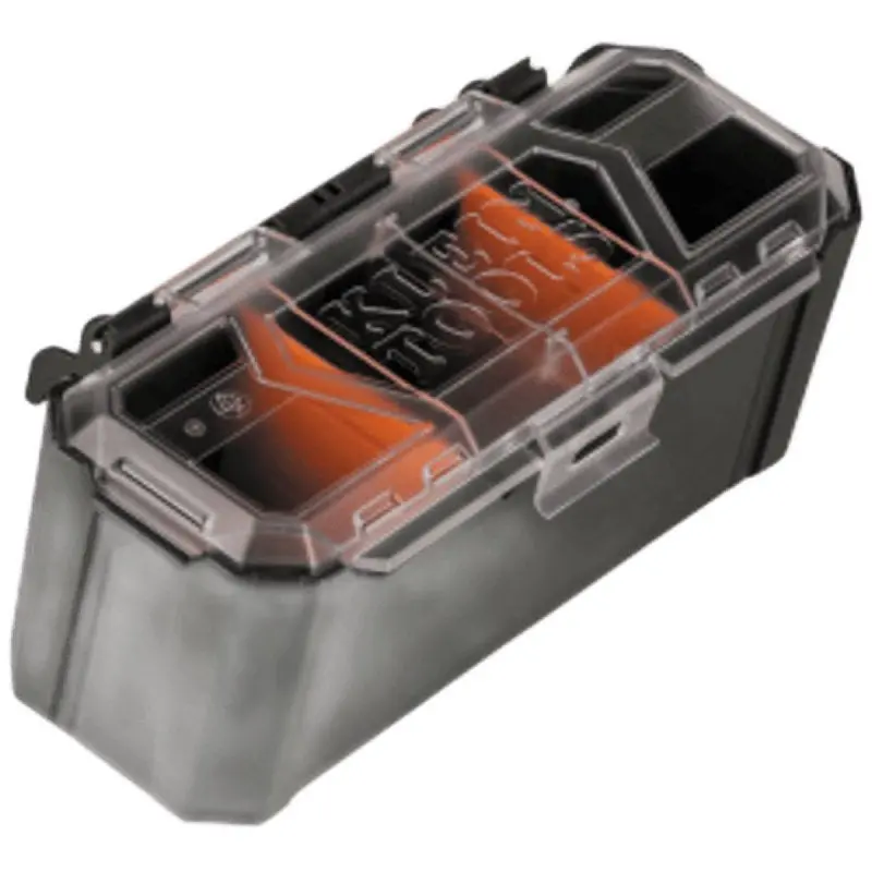 Klein Tools Modbox 54815Mb Parts Bin Rail Attachment – Modular System For 1–3 Compartment Bins, Clear/Dark Gray Plastic 1