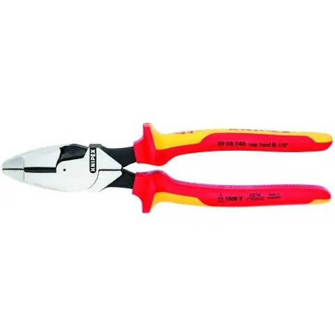 Knipex 9.5" Insulated Lineman’S Pliers – 1000V Rated, New England Head Design 1